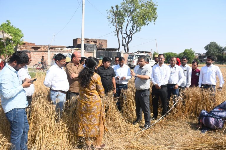 डीएम ने क्राप कटिंग प्रयोगों का किया निरीक्षण